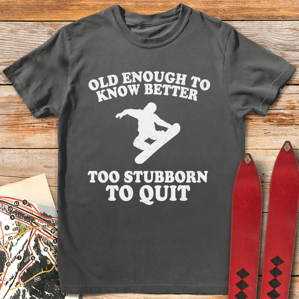 Old Stubborn Snowboarder