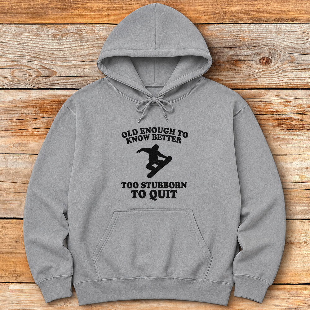 Old Stubborn Snowboarder