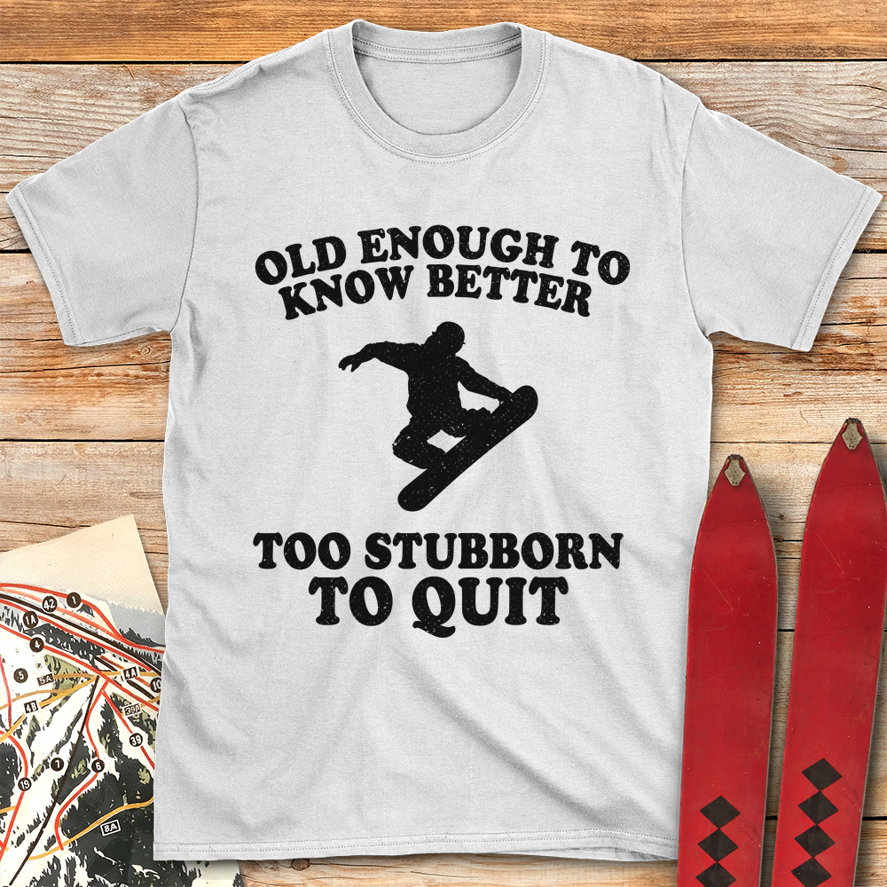 Old Stubborn Snowboarder