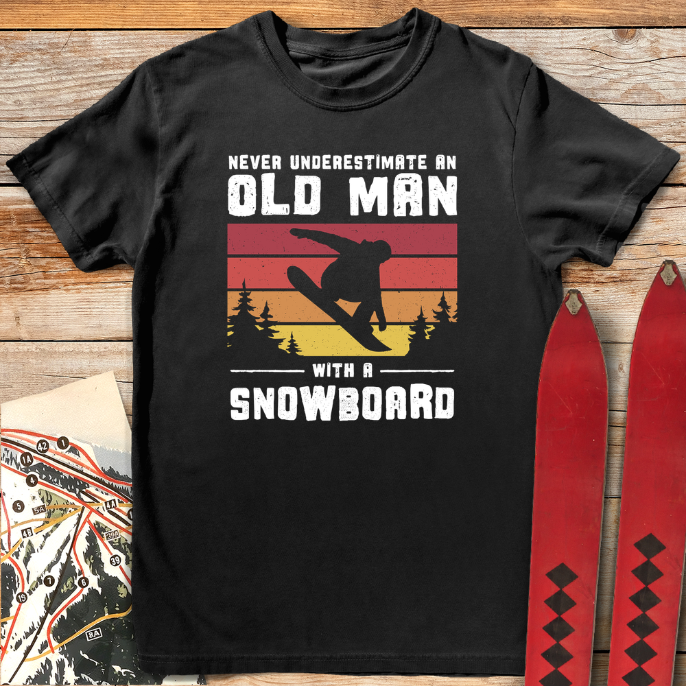 Old Man Snowboarder T-Shirt