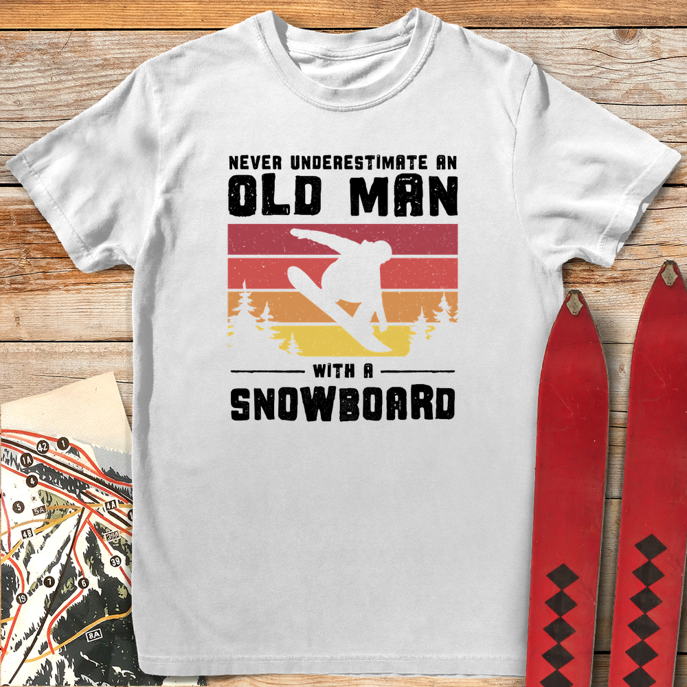 Old Man Snowboarder T-Shirt