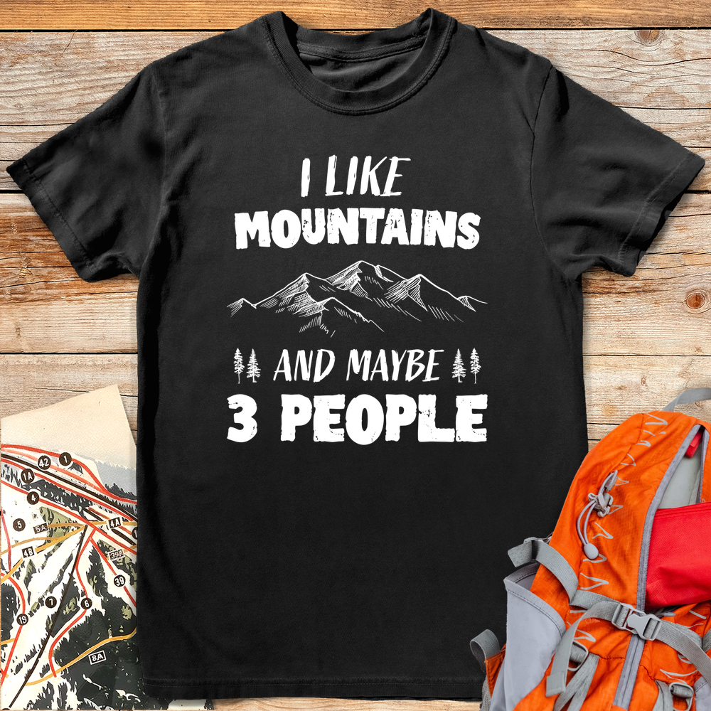 405 Mountains 3 People White - Black
