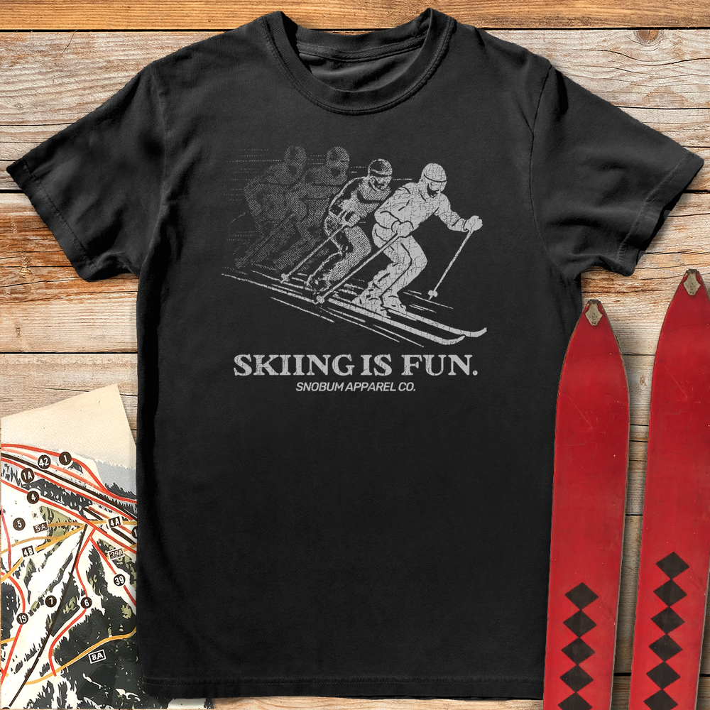 531 Skiing Is Fun White - Black