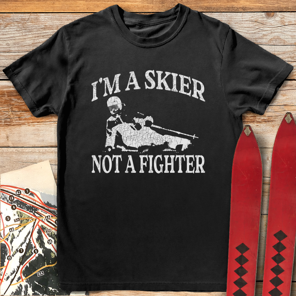 578 Skier Not A Fighter White - Black