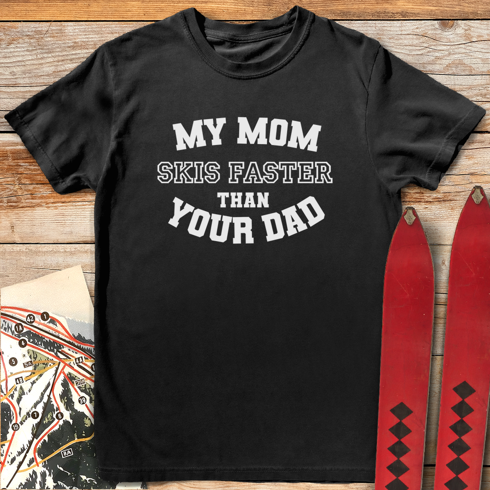 598 Mom Skis Faster White - Black