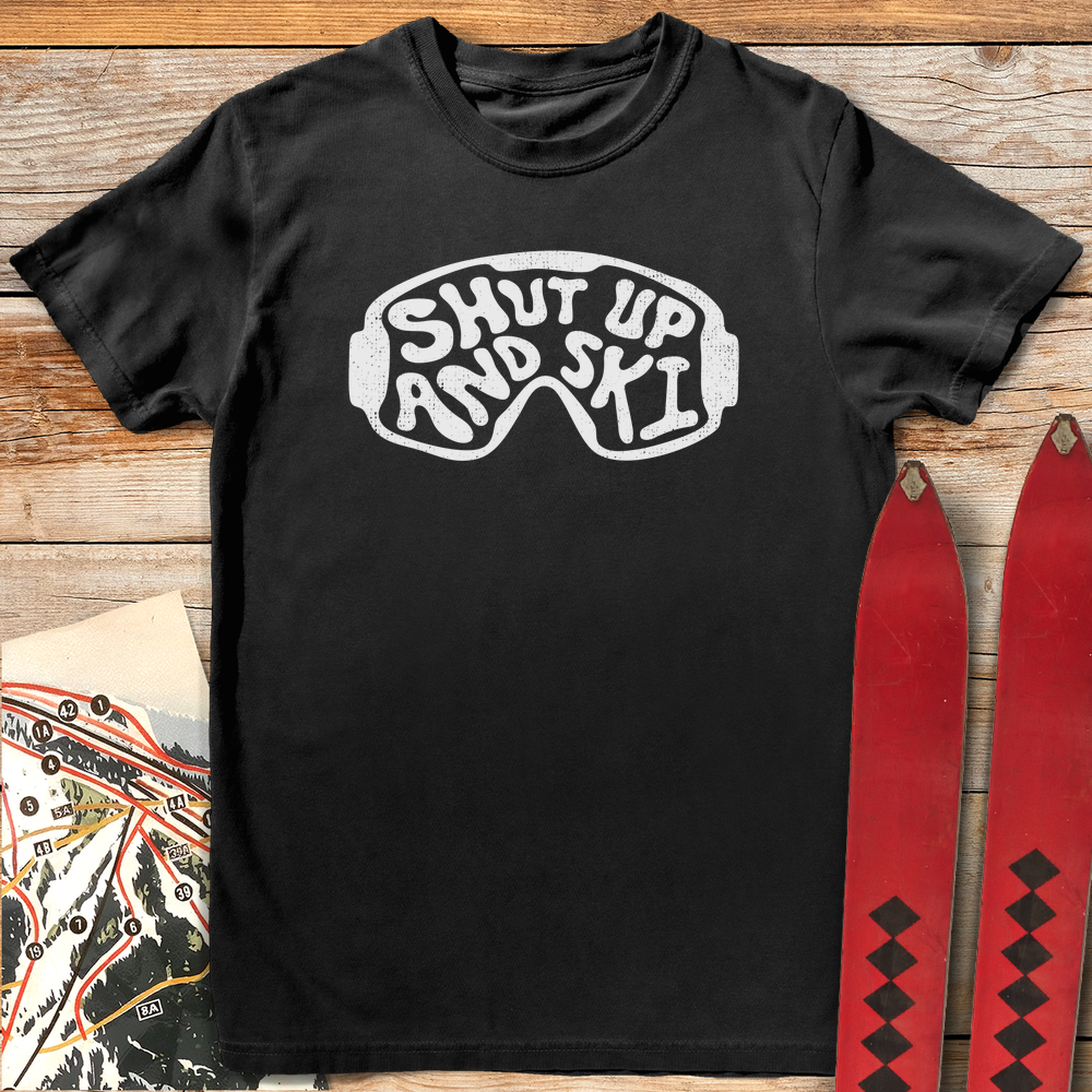 754 Shut Up And Ski White - Black