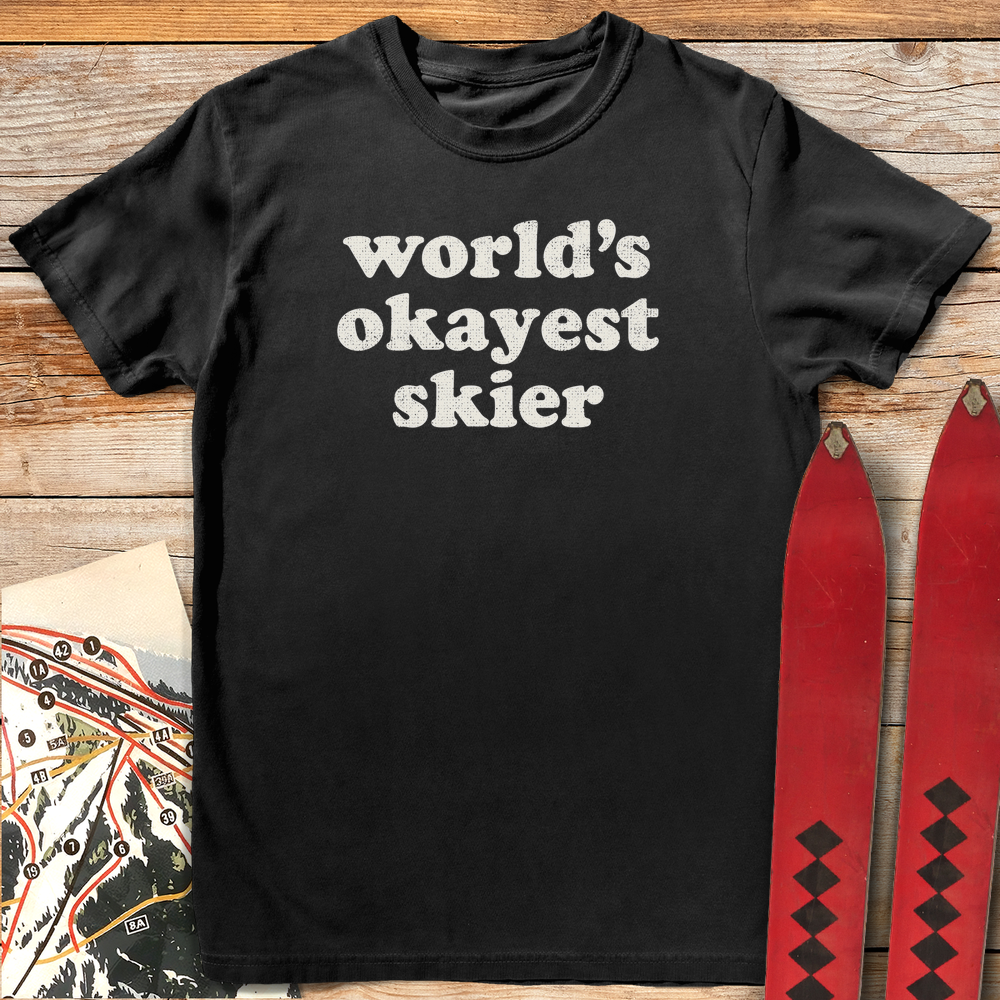 722 Okayest Skier White - Black