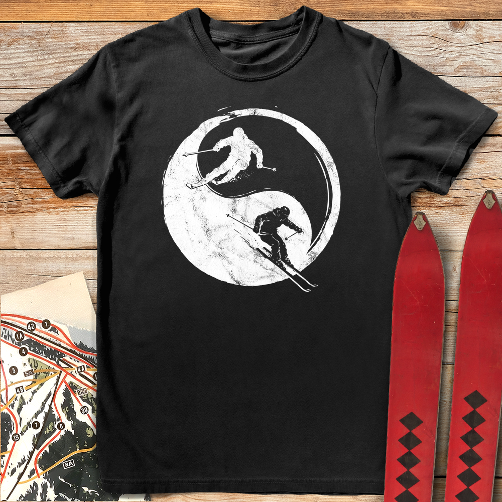 835 Yin Yang Skiers White - Black