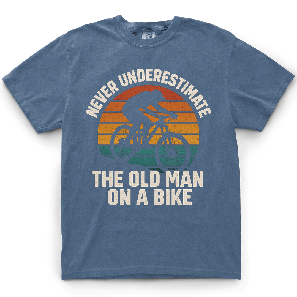 Old Man Biker T-Shirt - Blue Jean