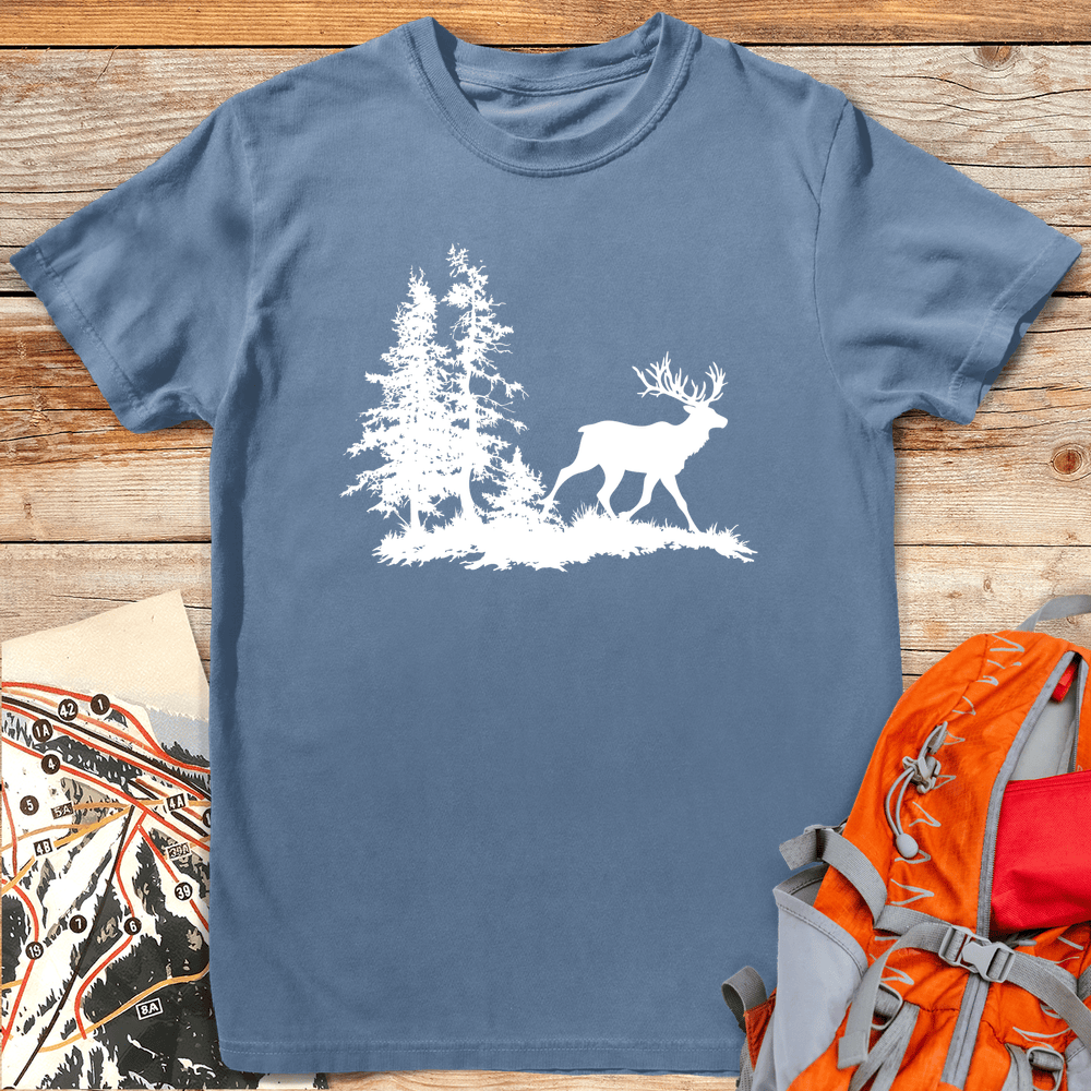 415 Deer Me White - Blue Jean