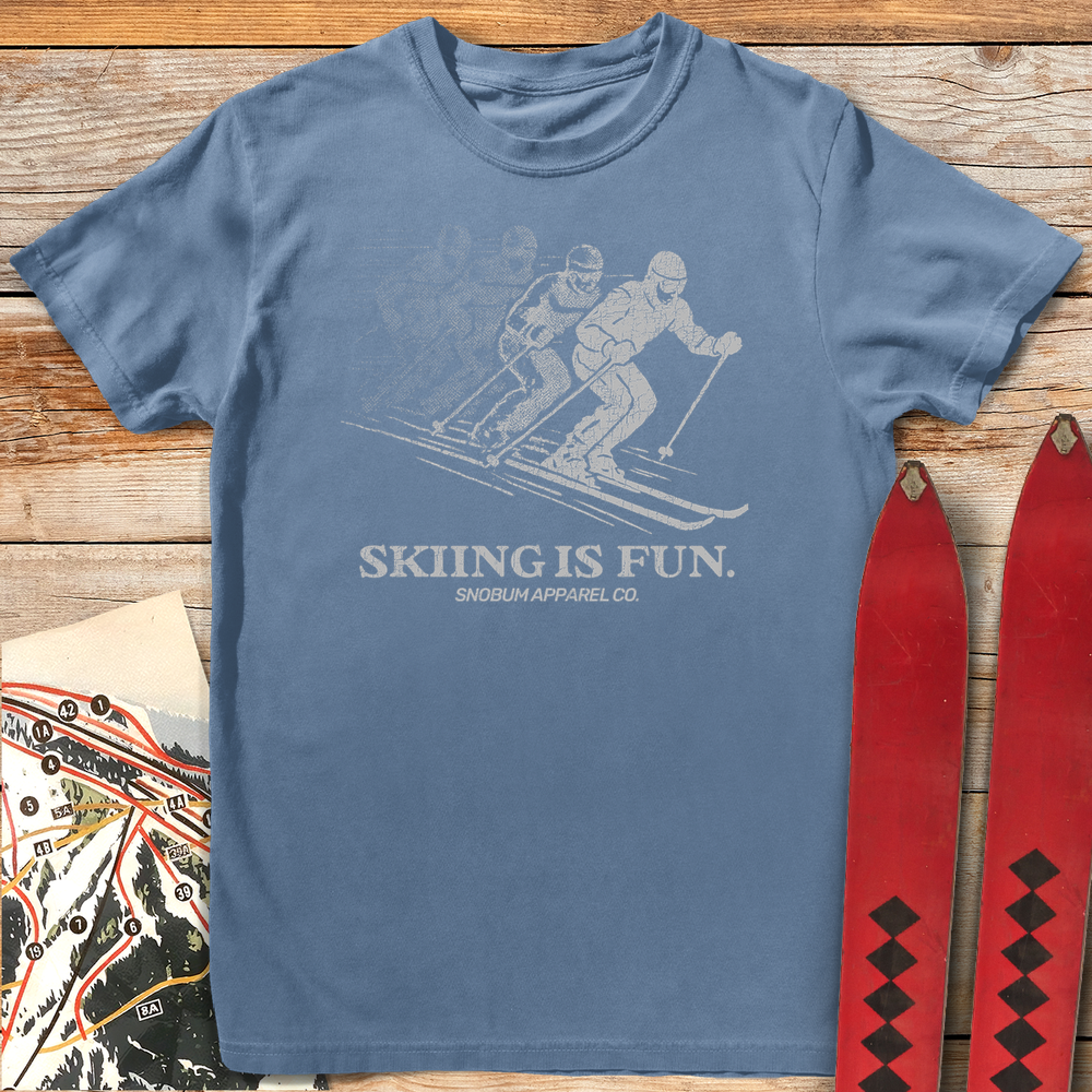 531 Skiing Is Fun White - Blue Jean