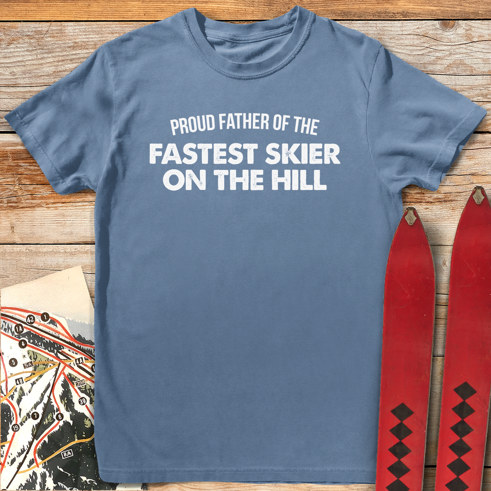 570 Fastest Skier Father White - Blue Jean