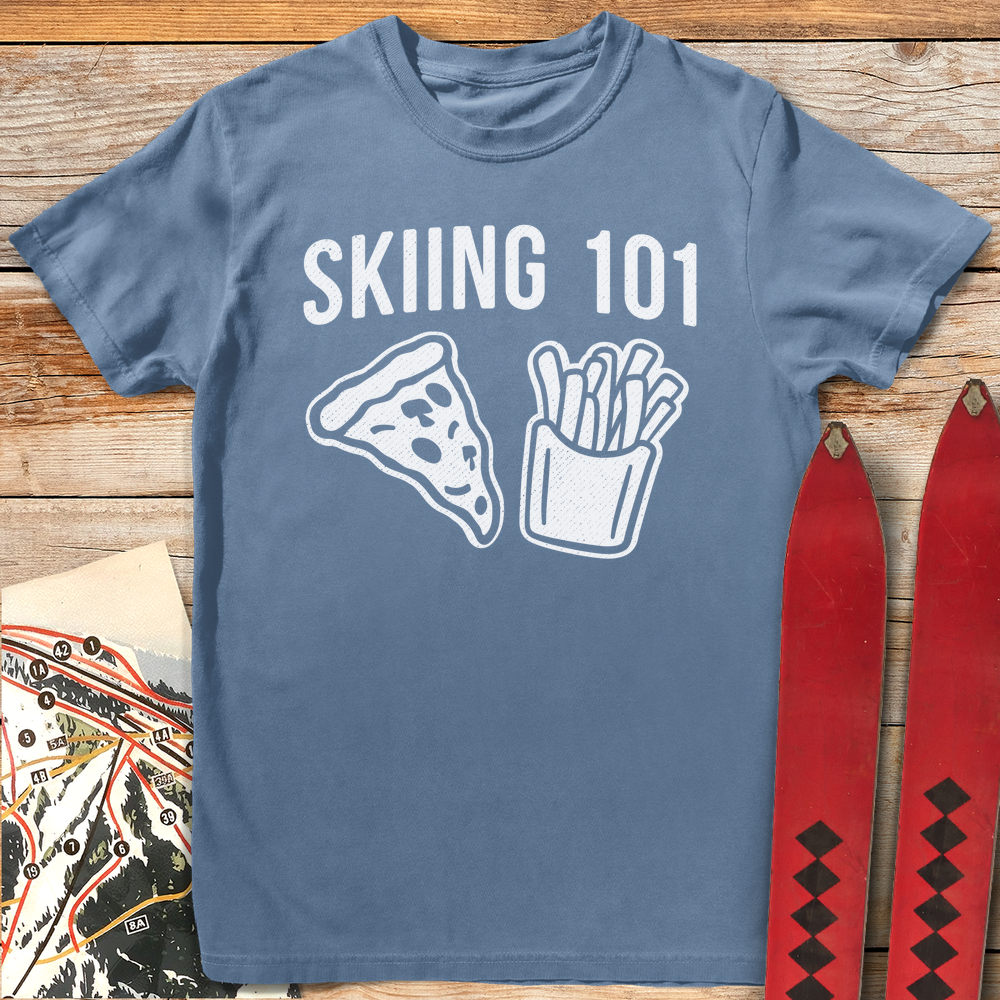 644 Skiing 101 White - Blue Jean