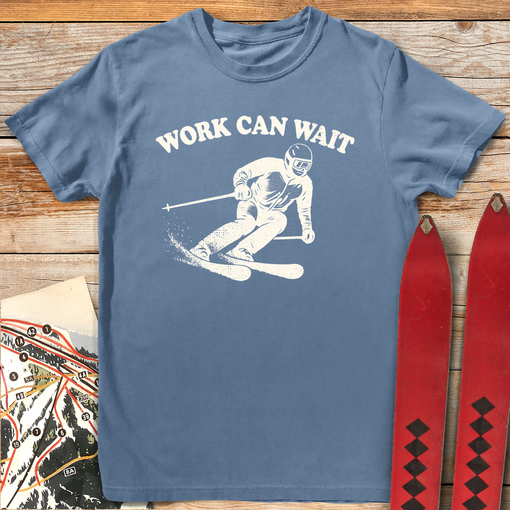 708 Work Can Wait White - Blue Jean