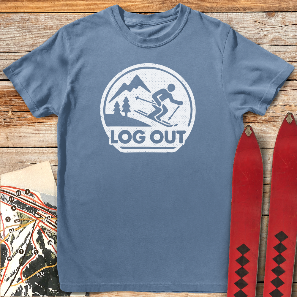 746 Log Out Skier White - Blue Jean
