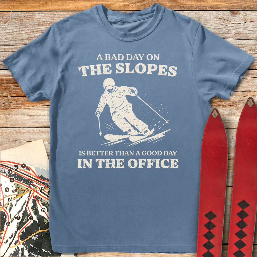 742 Good Day Skiing White - Blue Jean
