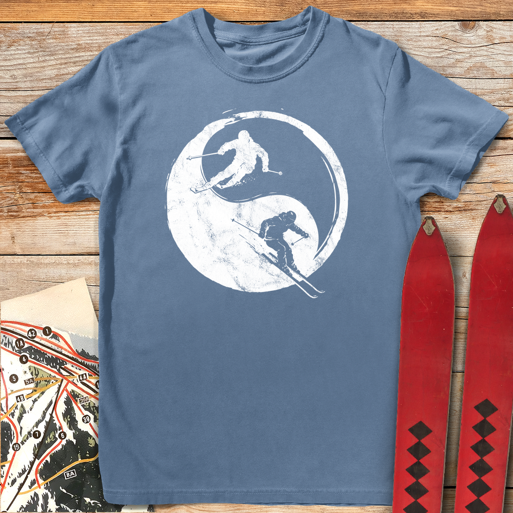 835 Yin Yang Skiers White - Blue Jean