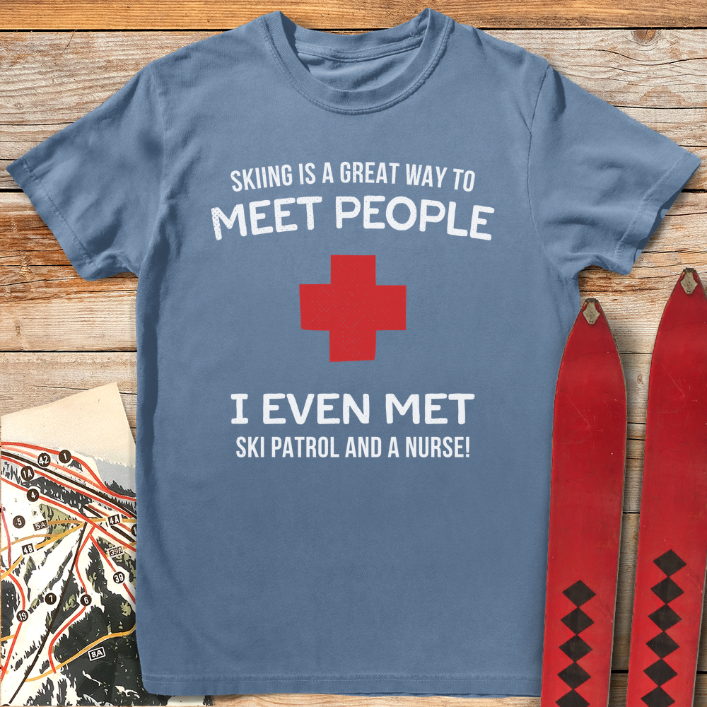 1340 Meet People Skiing White - Blue Jean