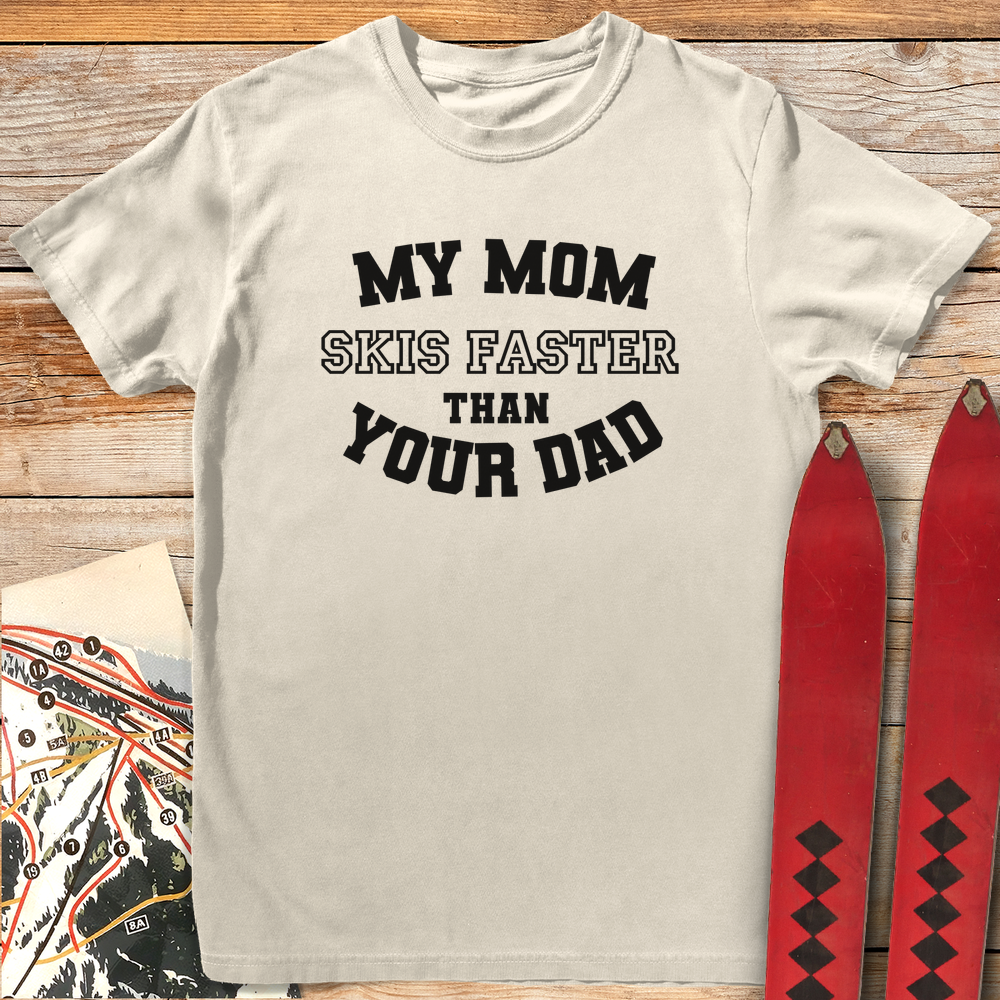598 Mom Skis Faster White - Ivory