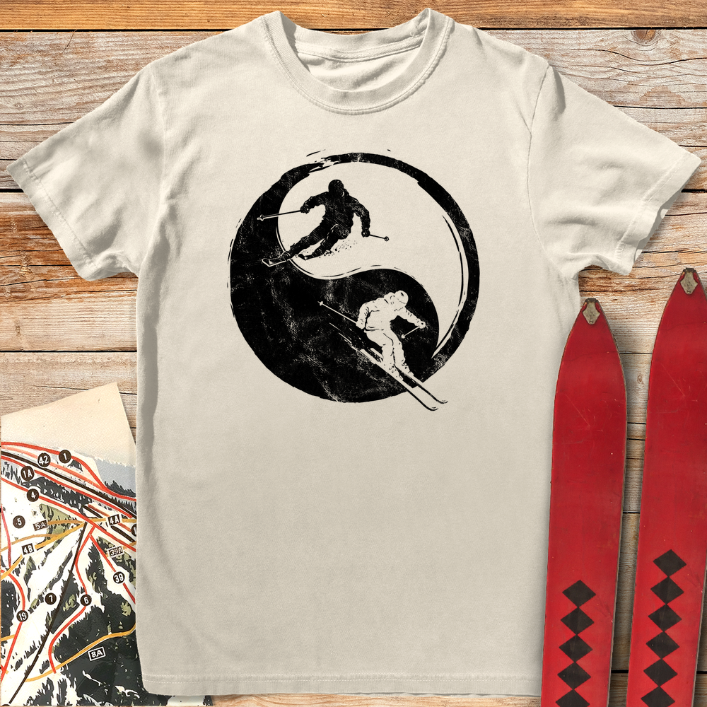 835 Yin Yang Skiers White - Ivory