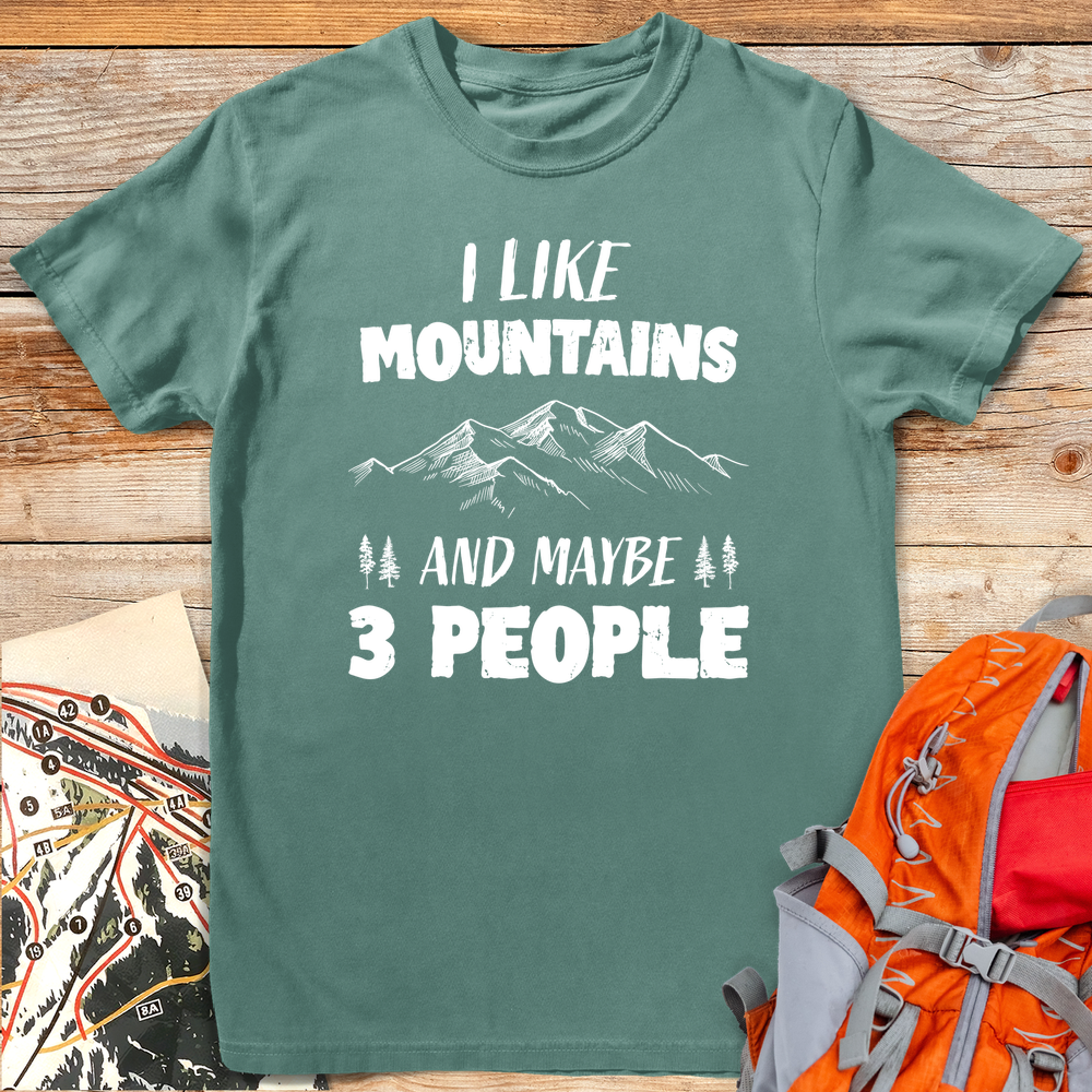 405 Mountains 3 People White - Light Green