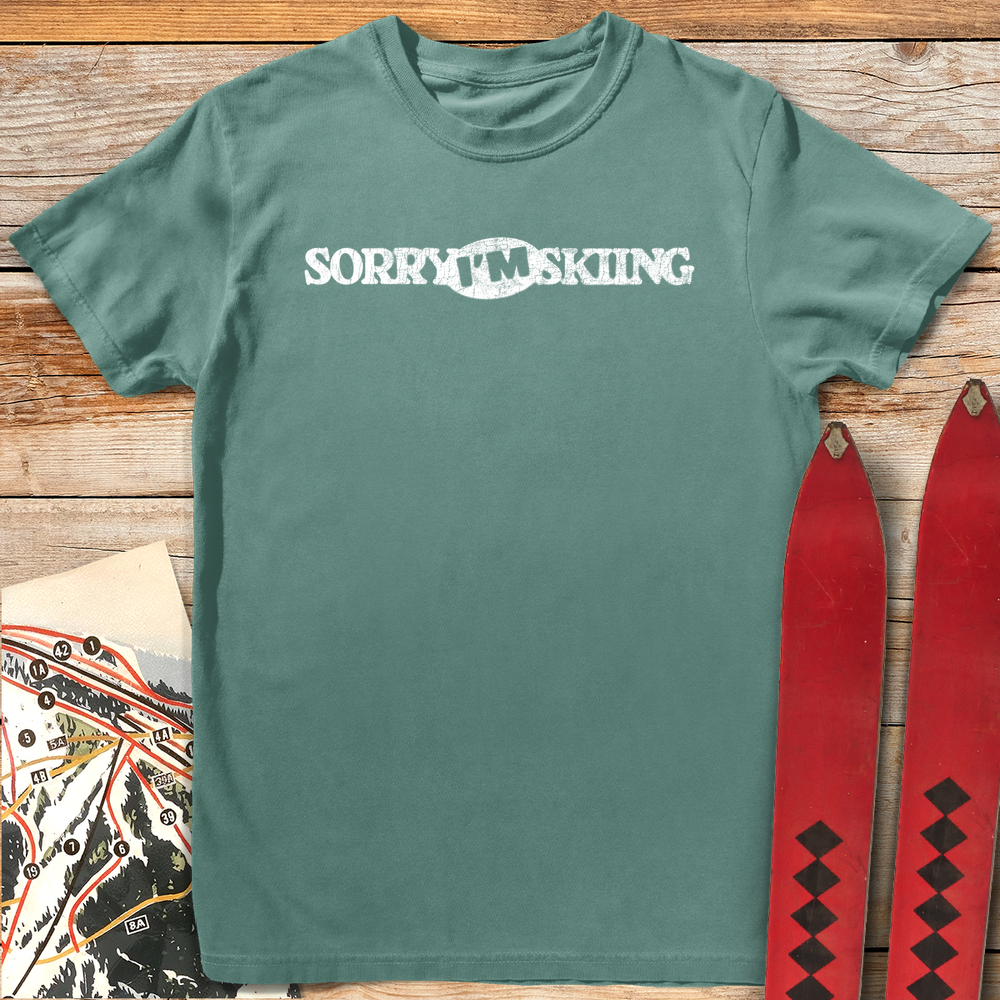 528 Sorry I M Skiing White - Light Green