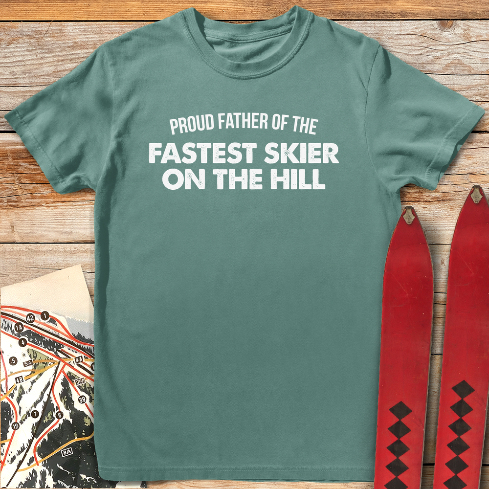 570 Fastest Skier Father White - Light Green