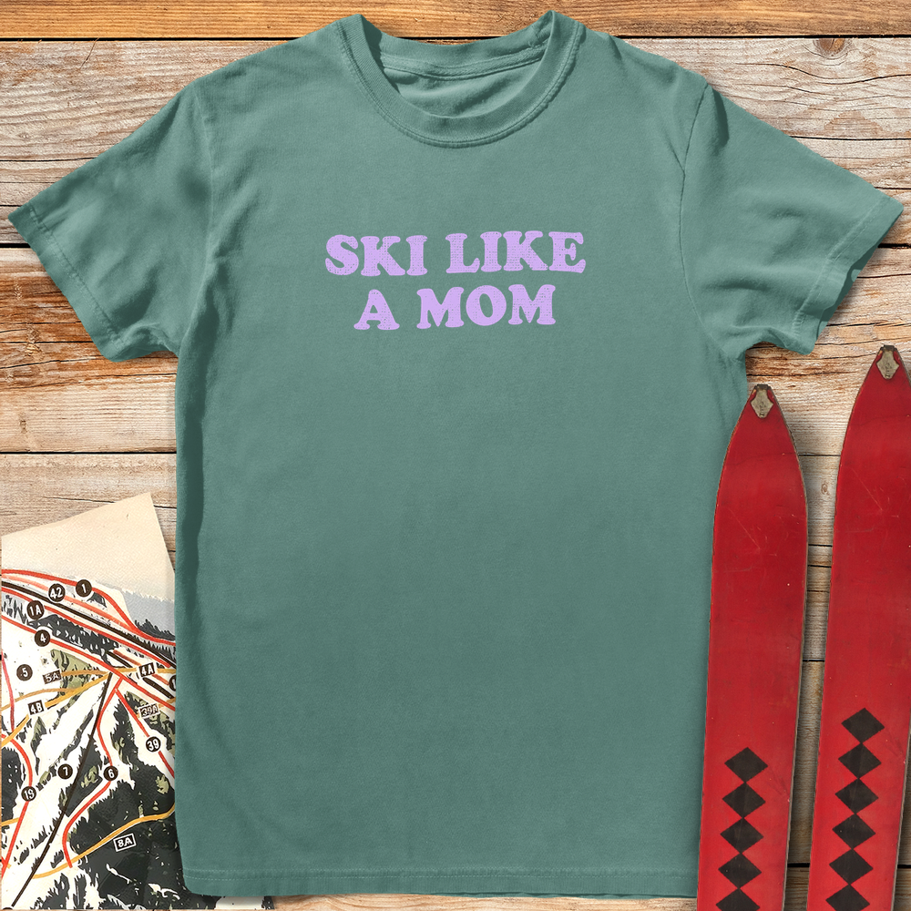 597 Ski Like A Mom Black - Light Green