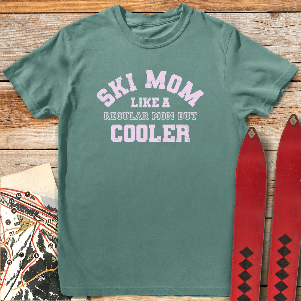 593 Varsity Ski Mom White - Light Green