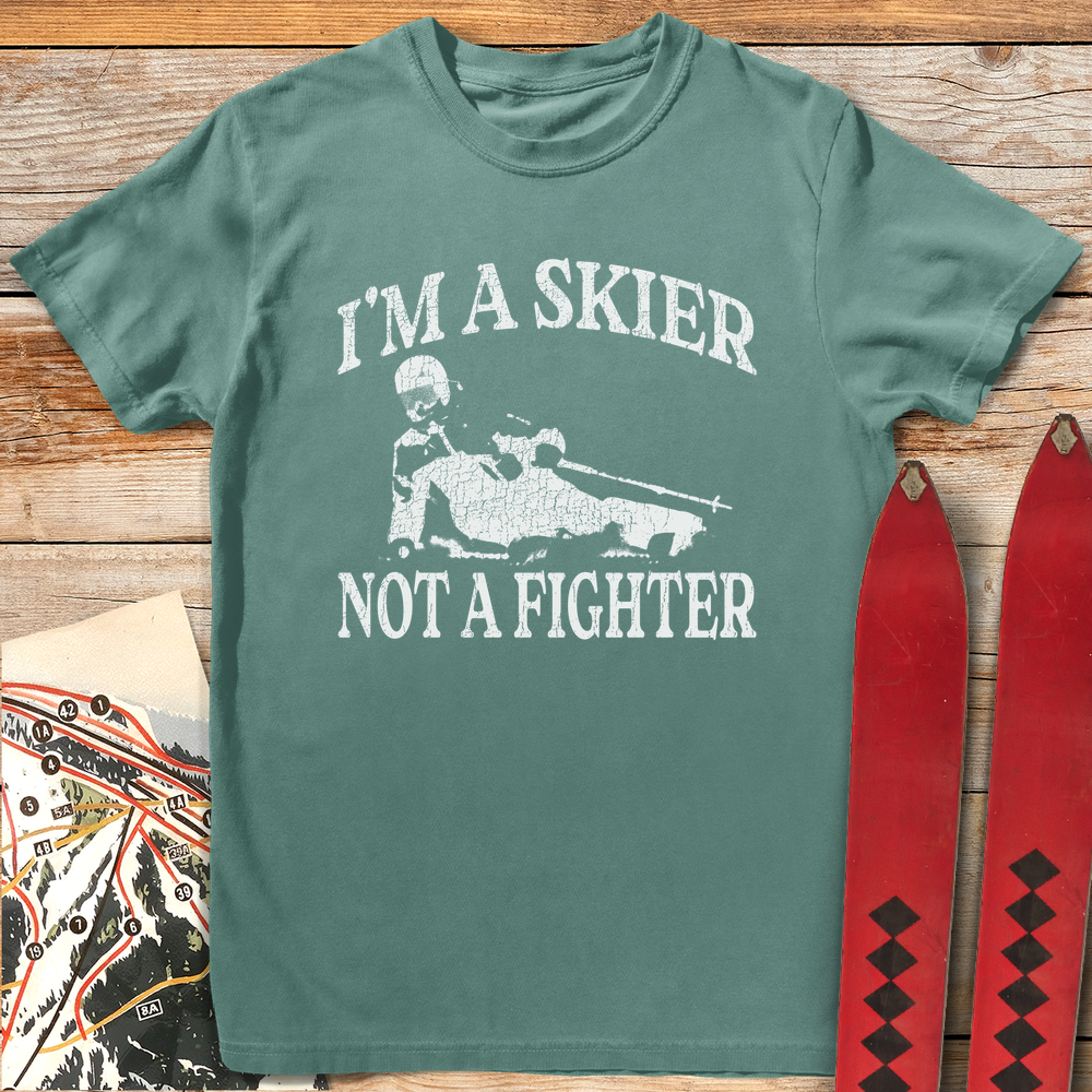 578 Skier Not A Fighter White - Light Green