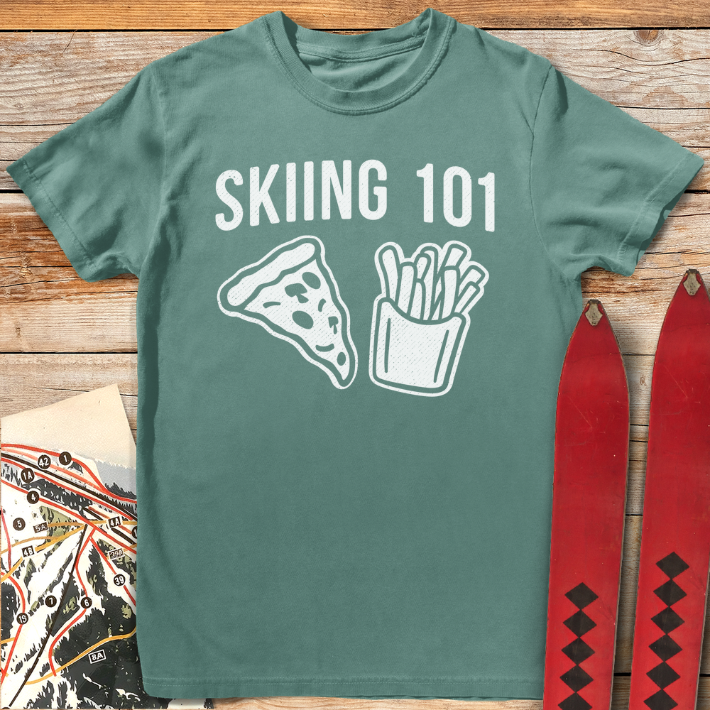 644 Skiing 101 White - Light Green