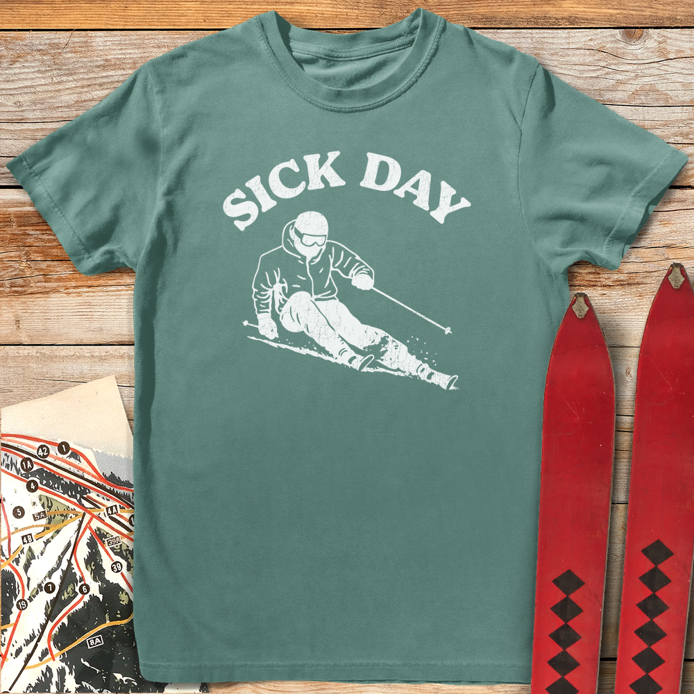 664 Sick Day Skier White - Light Green