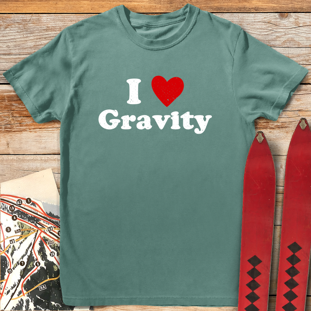 713 I Love Gravity White - Light Green