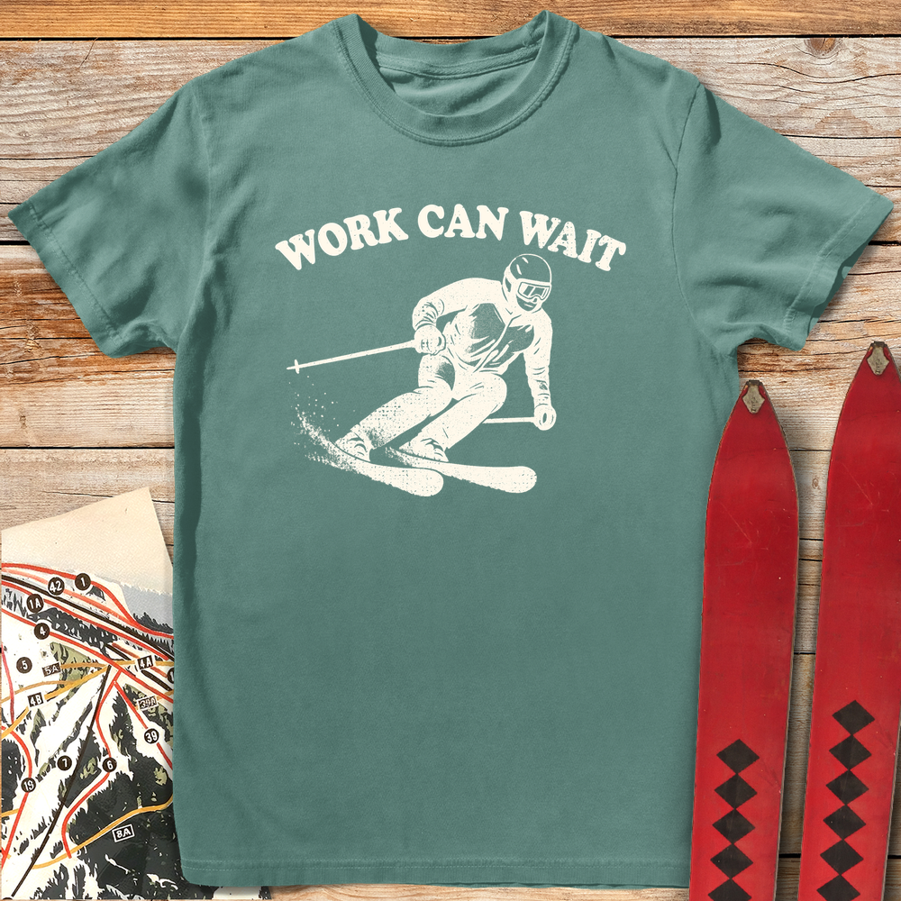 708 Work Can Wait White - Light Green