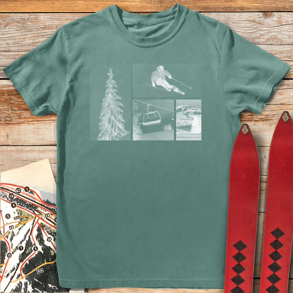 794 Ski Story White - Light Green