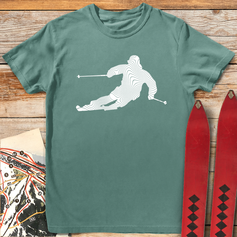 1038 Topo Skier White - Light Green