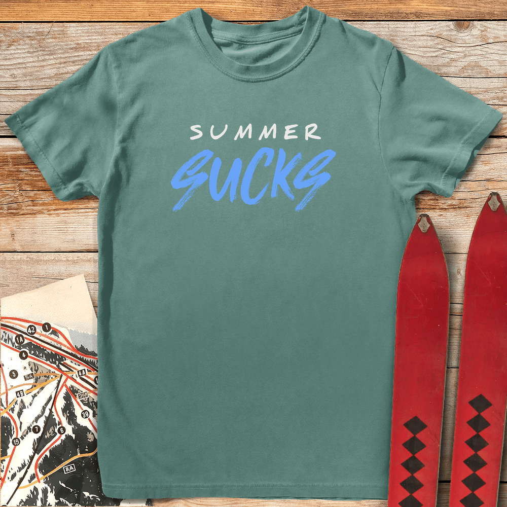 1093 Summer Sucks White - Light Green