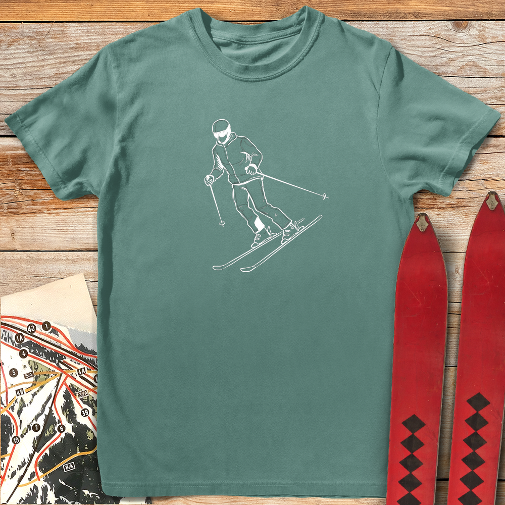 1112 Simple Skier White - Light Green