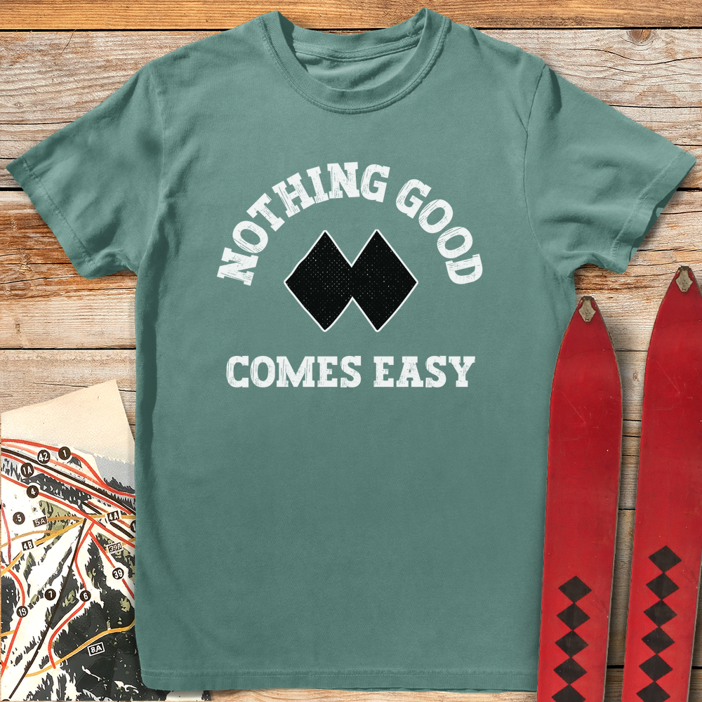1344 Good Aint Easy White - Light Green