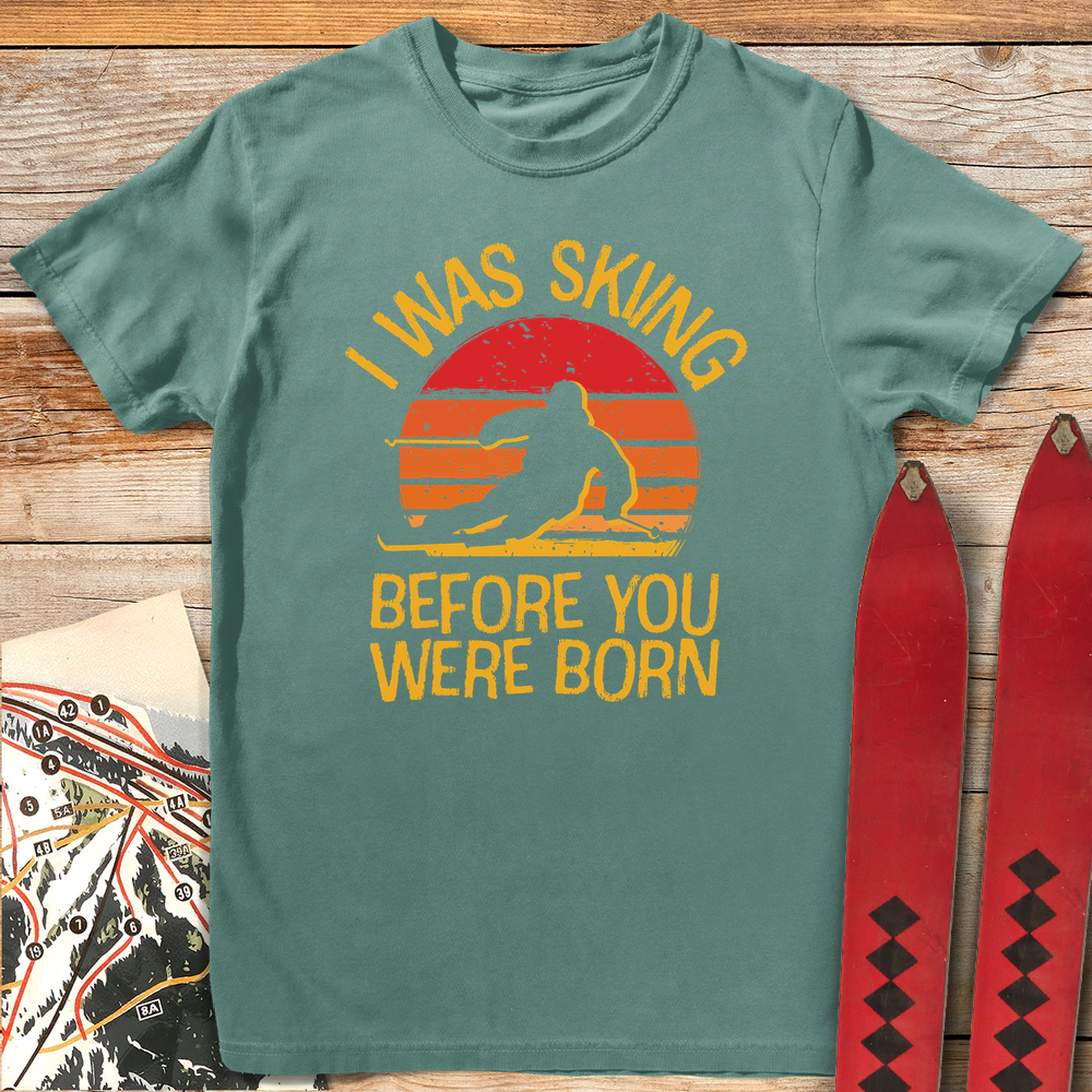 1373 Ski Before You White - Light Green