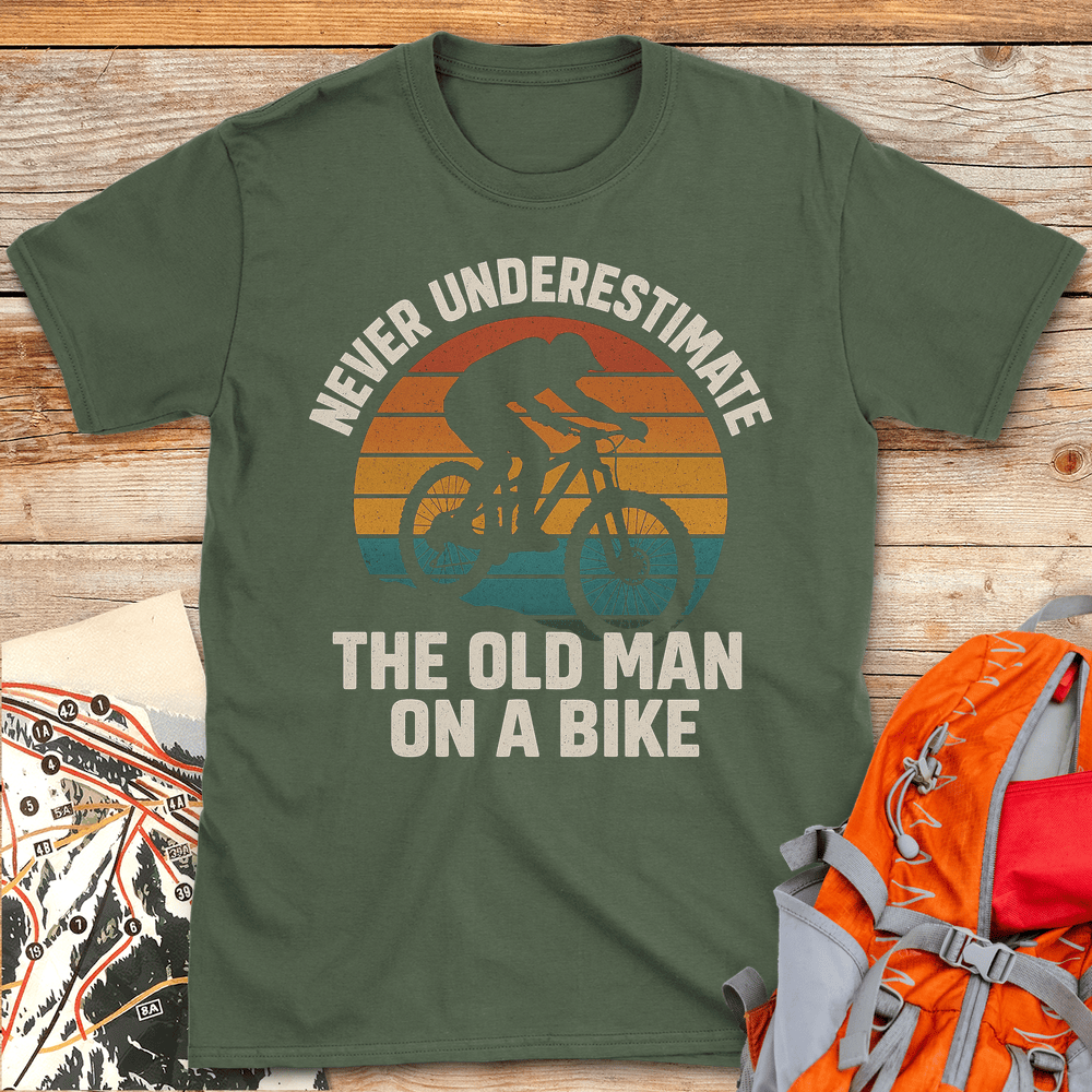 371 Old Man Biker White - Military Green