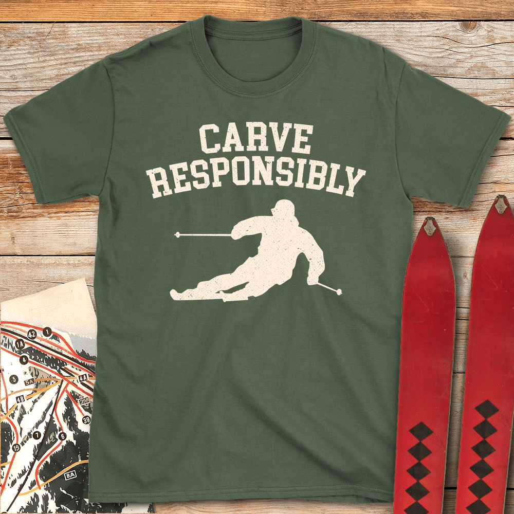 765 Carve Responsibly White - Military Green