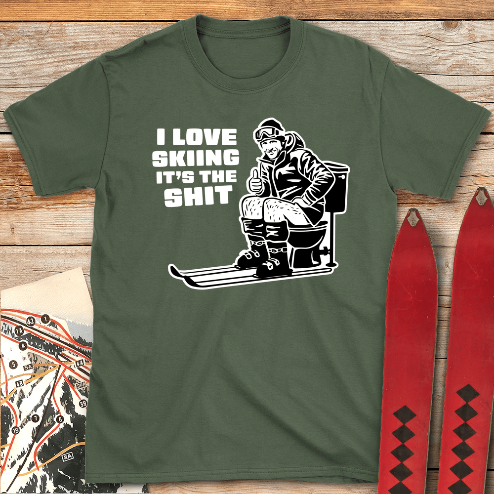 23 Skiing Is The Shit White - Military Green