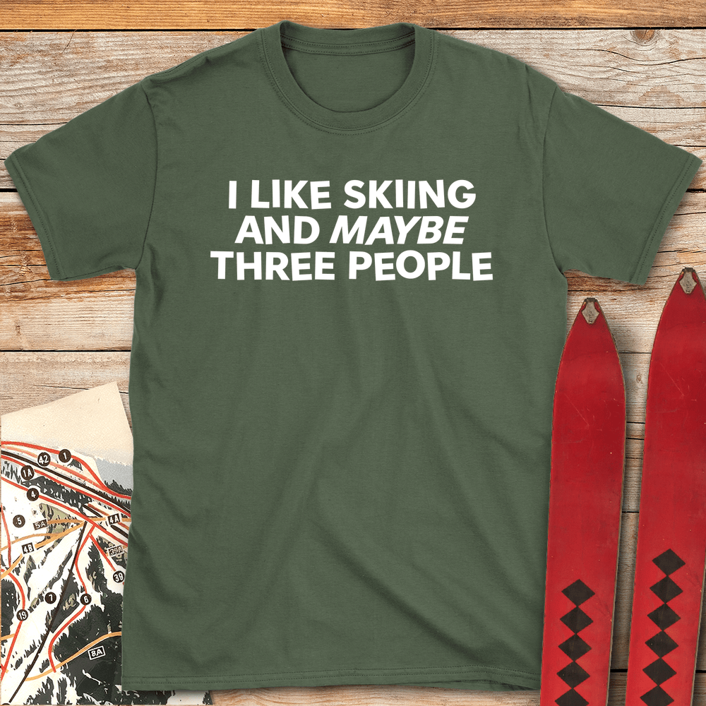 16 Maybe 3 People White - Military Green