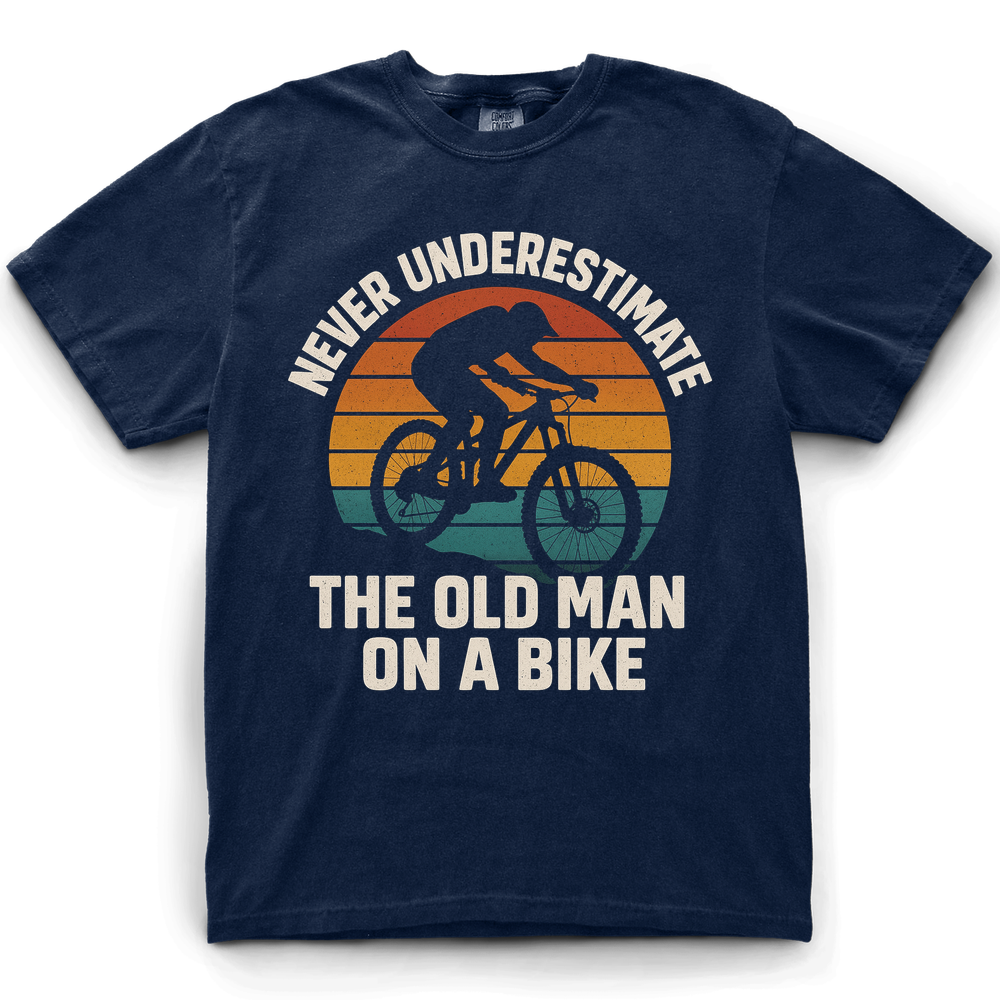 Old Man Biker T-Shirt - Navy
