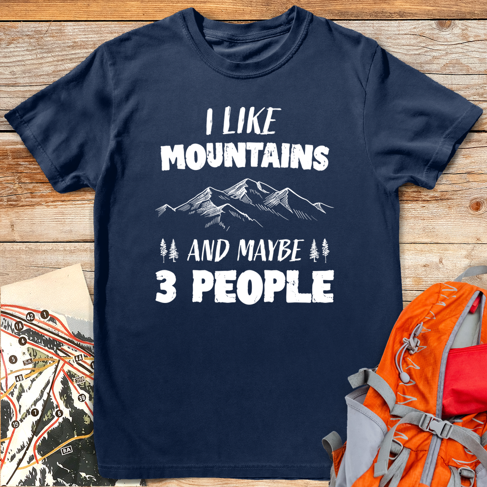 405 Mountains 3 People White - Navy