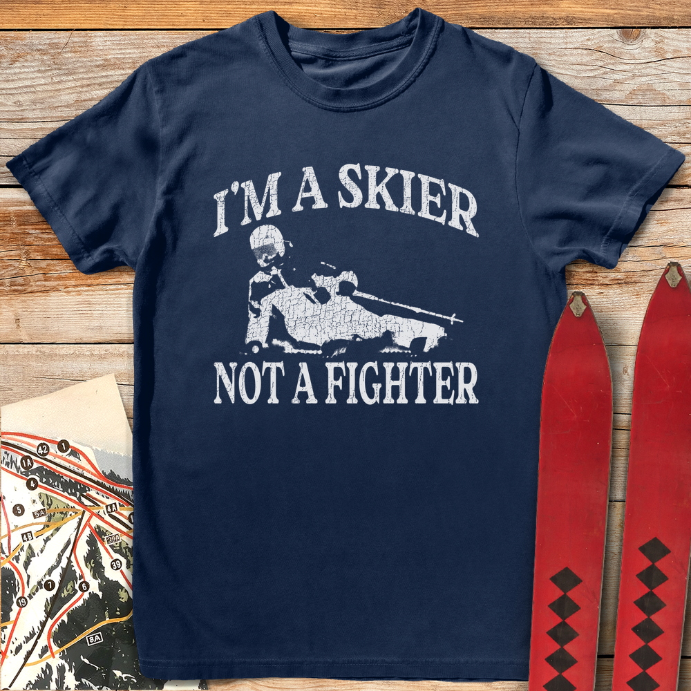 578 Skier Not A Fighter White - Navy