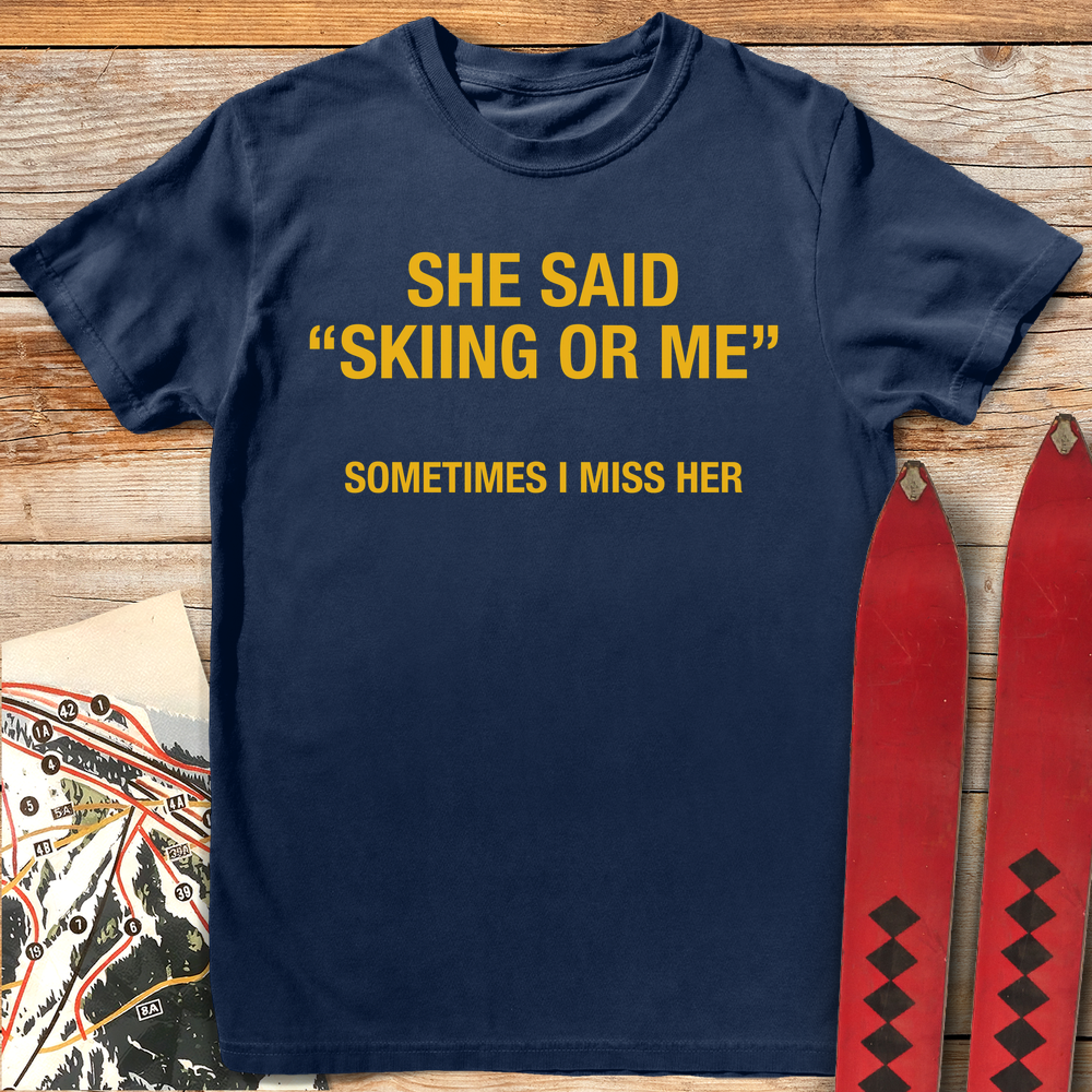 739 Skiing Or Me White - Navy