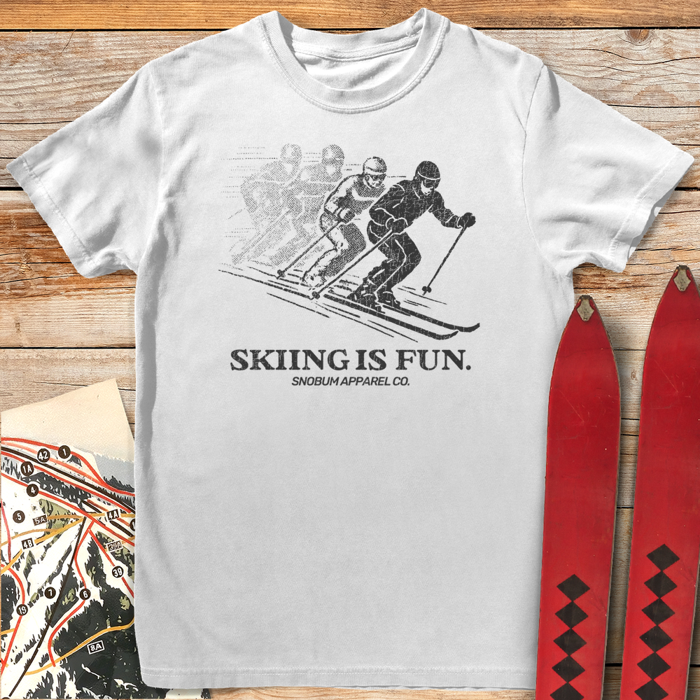 531 Skiing Is Fun White - White