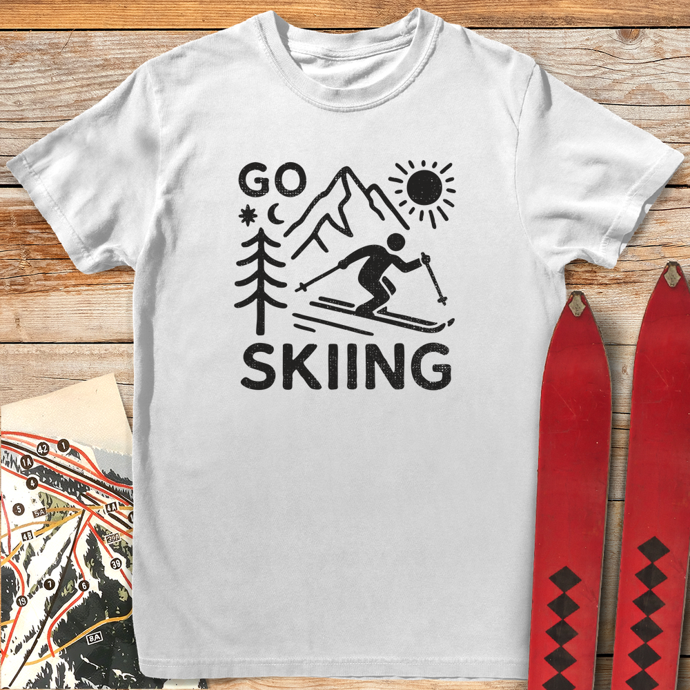 615 Go Skiing White - White